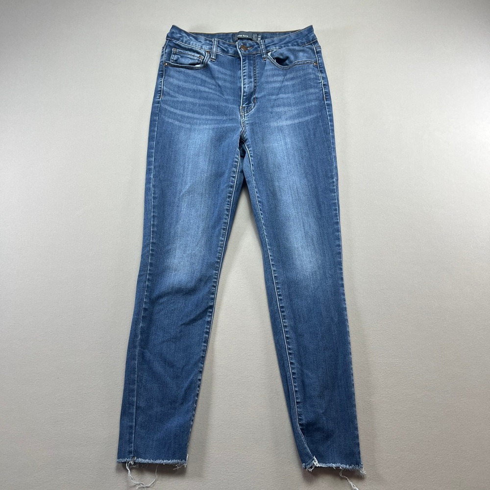 Indigo Rising Skinny Jeans Womens 7/28 Blue Denim Stretch Mid Rise Medium Wash